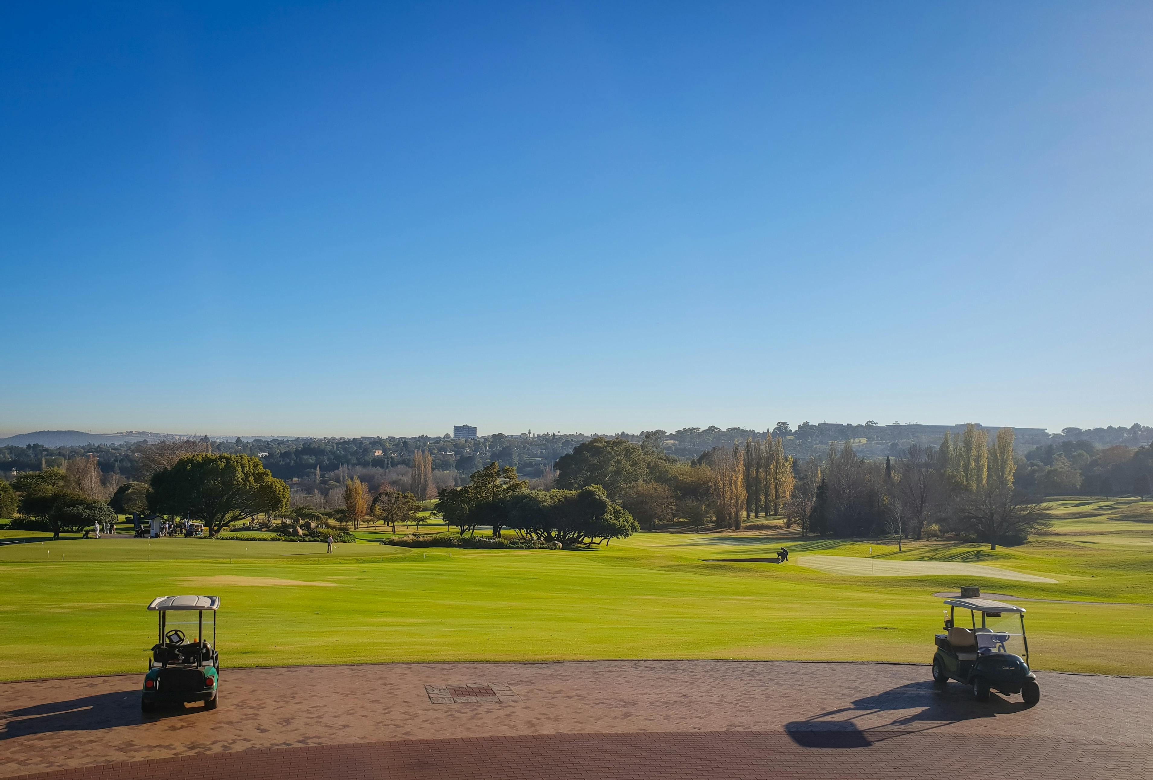 Golf Carts lined up for rental