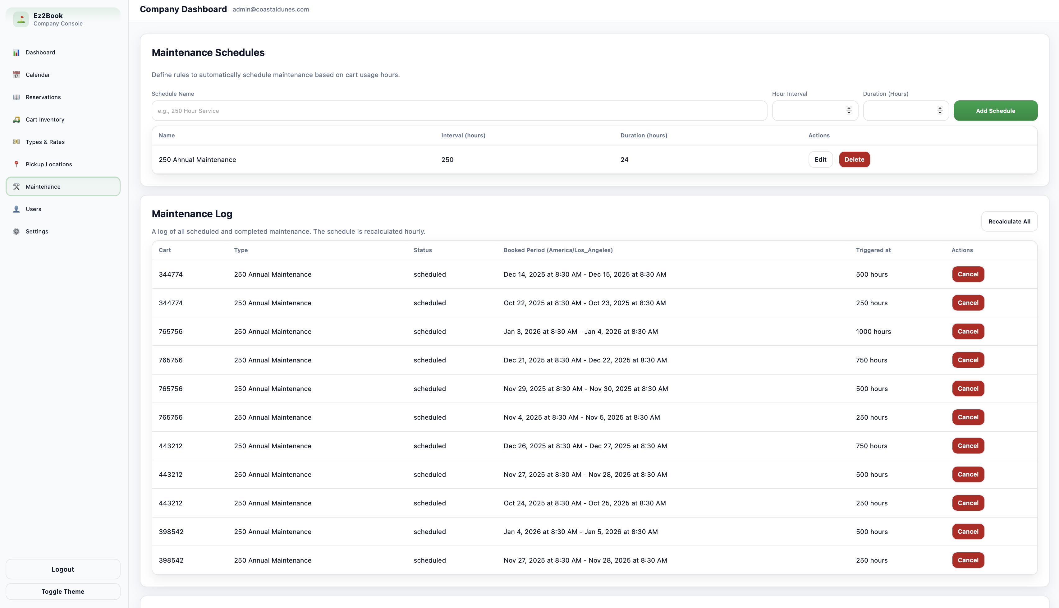 A fleet of well-maintained vehicles